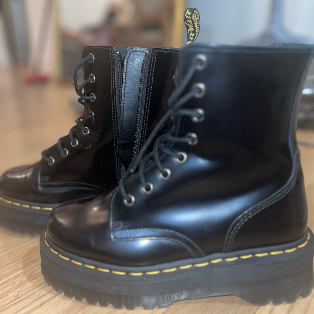 Dr. Martens Black Leather Combat Boots